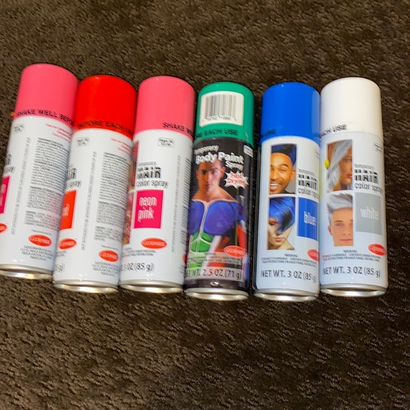 Bath, Skin & Hair Temporary Hair Color Sprays 7 Cans Poshmark